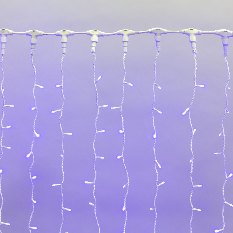 Гирлянда светодиодная Занавес 2х1,5м 360 LED СИНИЙ белый ПВХ IP65 постоянное свечение 230В блок в комплекте NEON-NIGHT 235-113