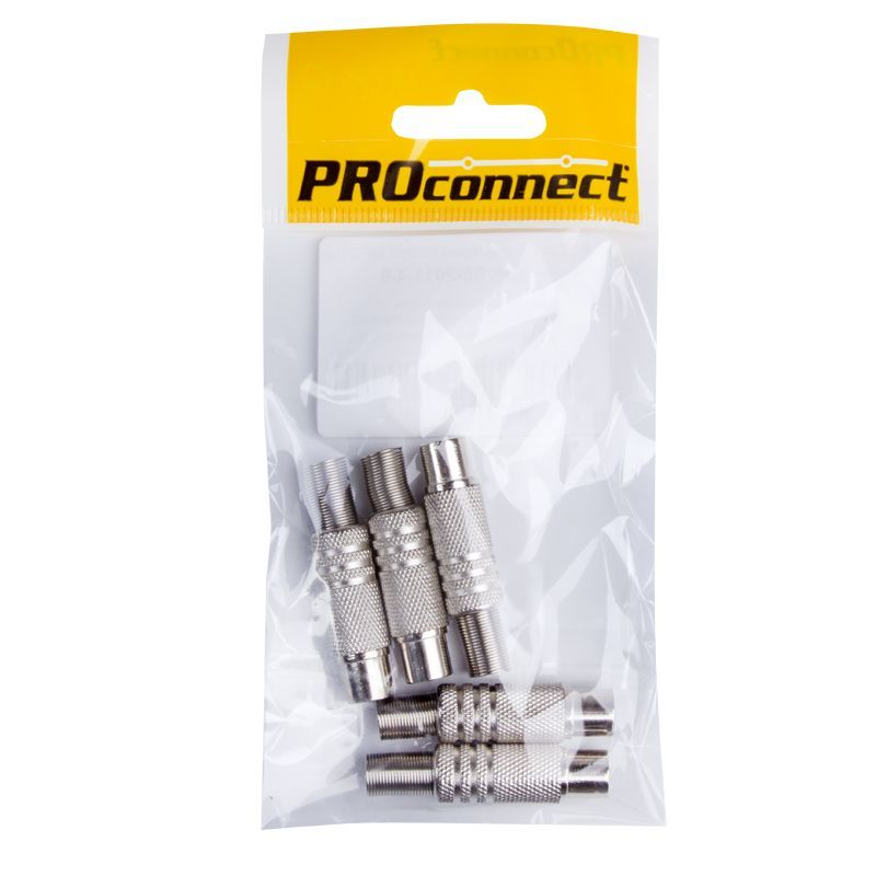 Разъем антенный на кабель, (штекер-TV никель с пружиной), (5шт) (пакет) PROconnect 05-2011-4-9