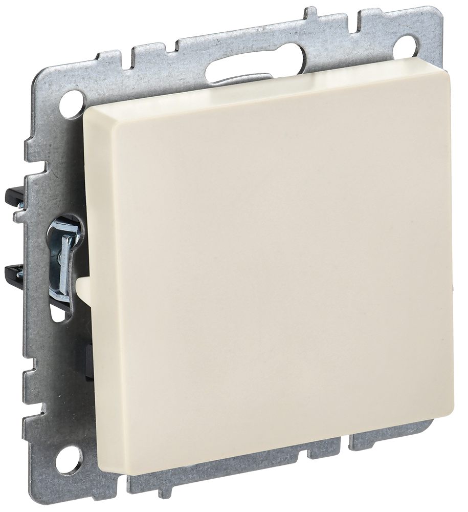 BRITE Выключатель 1-клавишный самовозвратный 10А ВС10-1-4-БрКр бежевый IEK