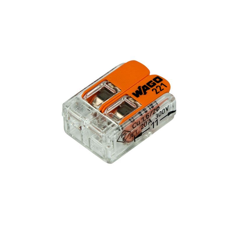 221-412 Универсальная компактная клемма 2-контактная до 4,0 мм² (100 шт./уп.) WAGO 07-5161