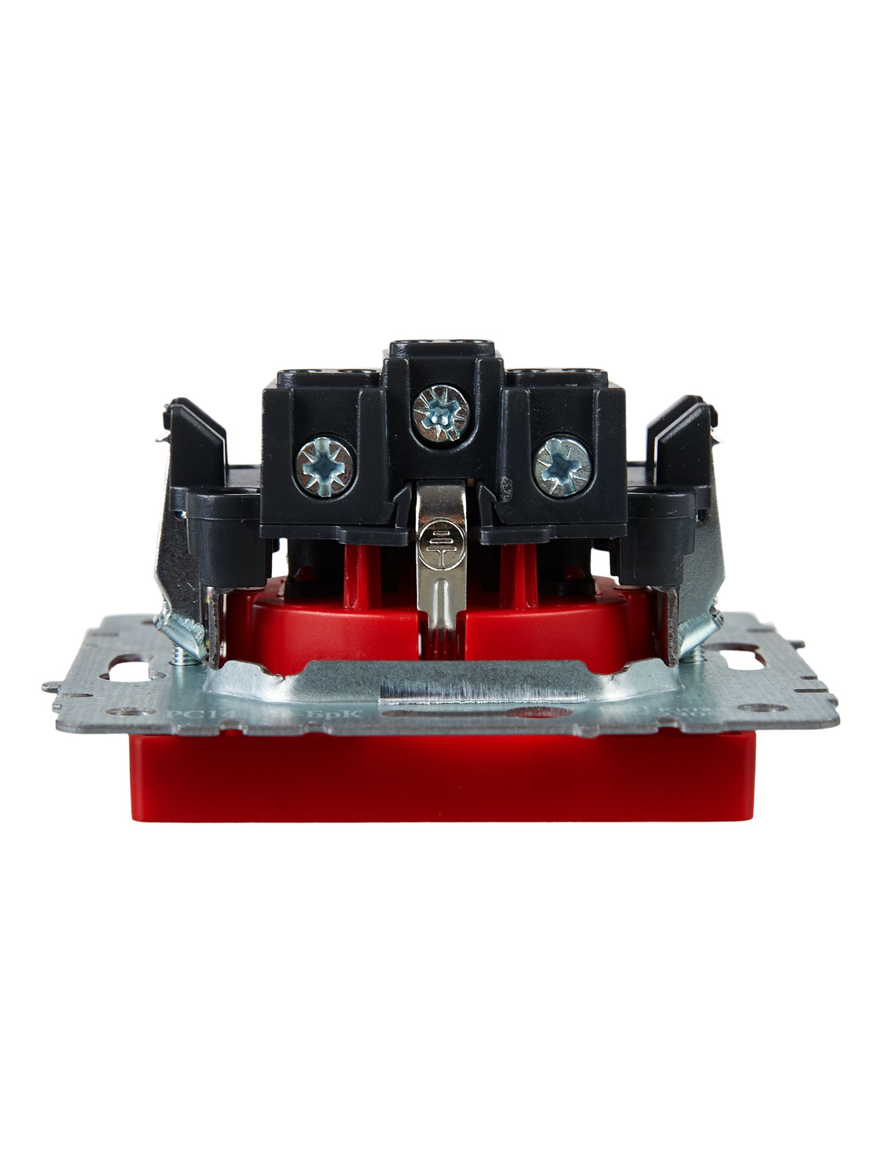 BRITE Розетка 1-местная с заземлением с защитными шторками 16А РС14-1-0-БрК красный IEK - Фото 4