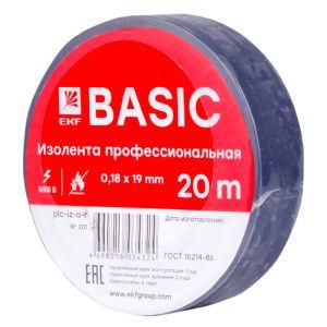 Изолента 0,18х19мм (20м.) синяя EKF plc-iz-a-s