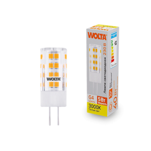 Светодиодная лампа WOLTA WSTD-JC-220V5W3KG4-C 5Вт 3000K G4 WSTD-JC-220V5W3KG4-C
