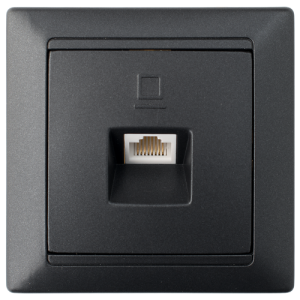 Розетка компьютерная скрытой установки РК18-006 графит 10416BY