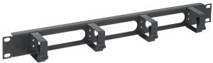ITK Кабельный органайзер 19" 1U 4 кольца черный CO05-1M4RM