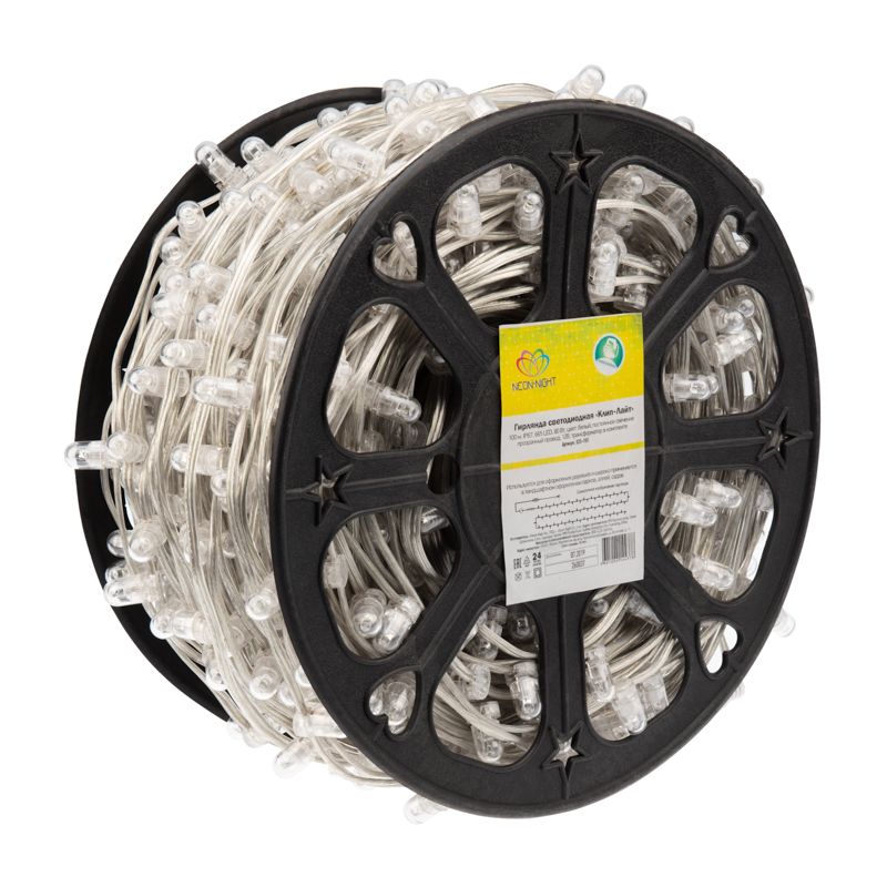 Гирлянда LED Клип-лайт 12 V, прозрачный ПВХ, 150 мм, цвет диодов Белый Flashing (Белый) - Фото 4