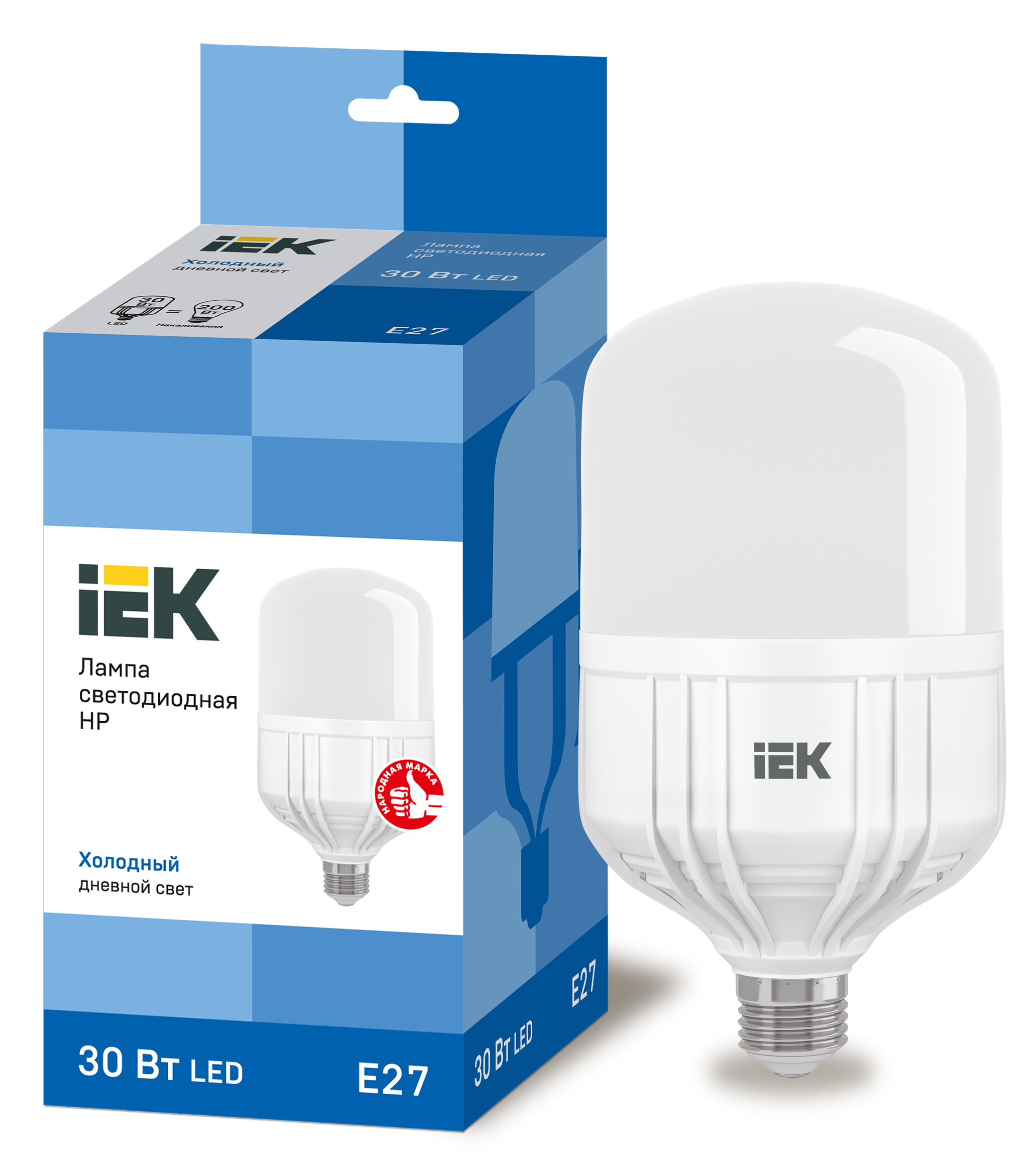Лампа светодиодная HP 30Вт 230В 6500К E27 IEK LLE-HP-30-230-65-E27