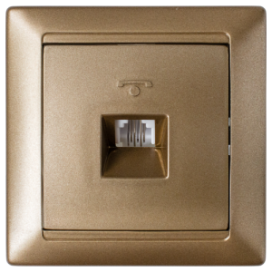 Розетка телефонная четырехконтактная скрытой установки ТР4-034 бронза