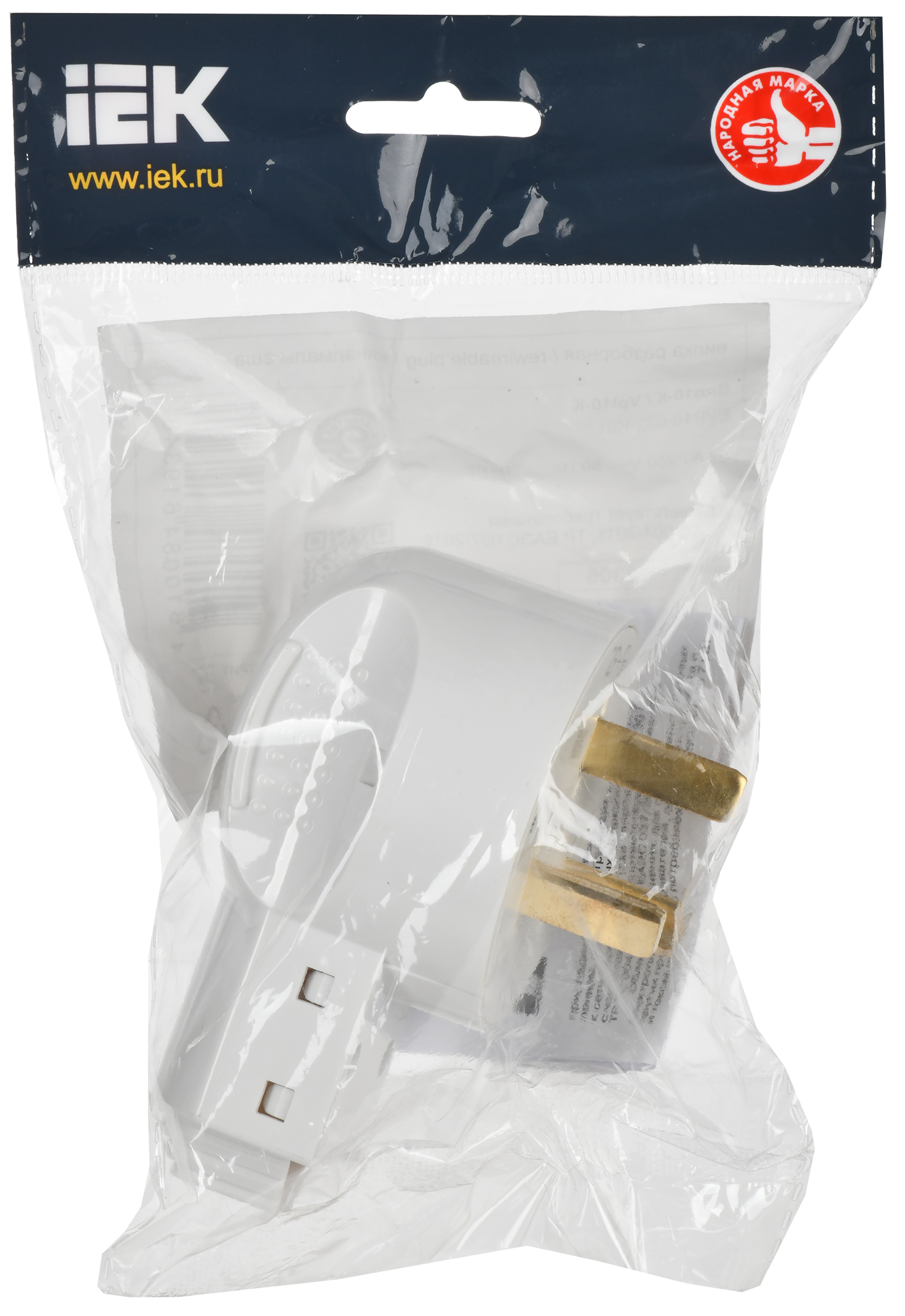 Вилка разборная для плиты с заземлением 32А белая Впл10-К IEK - Фото 2