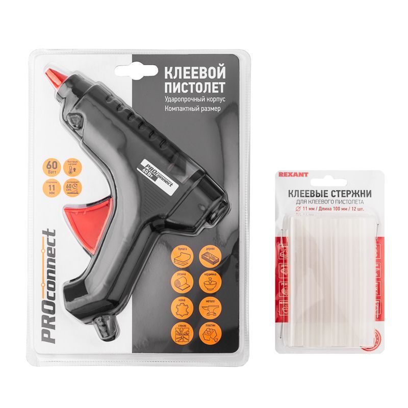 Набор ПК03 для творчества (пистолет 60Вт, стержни 11мм) 12-1703