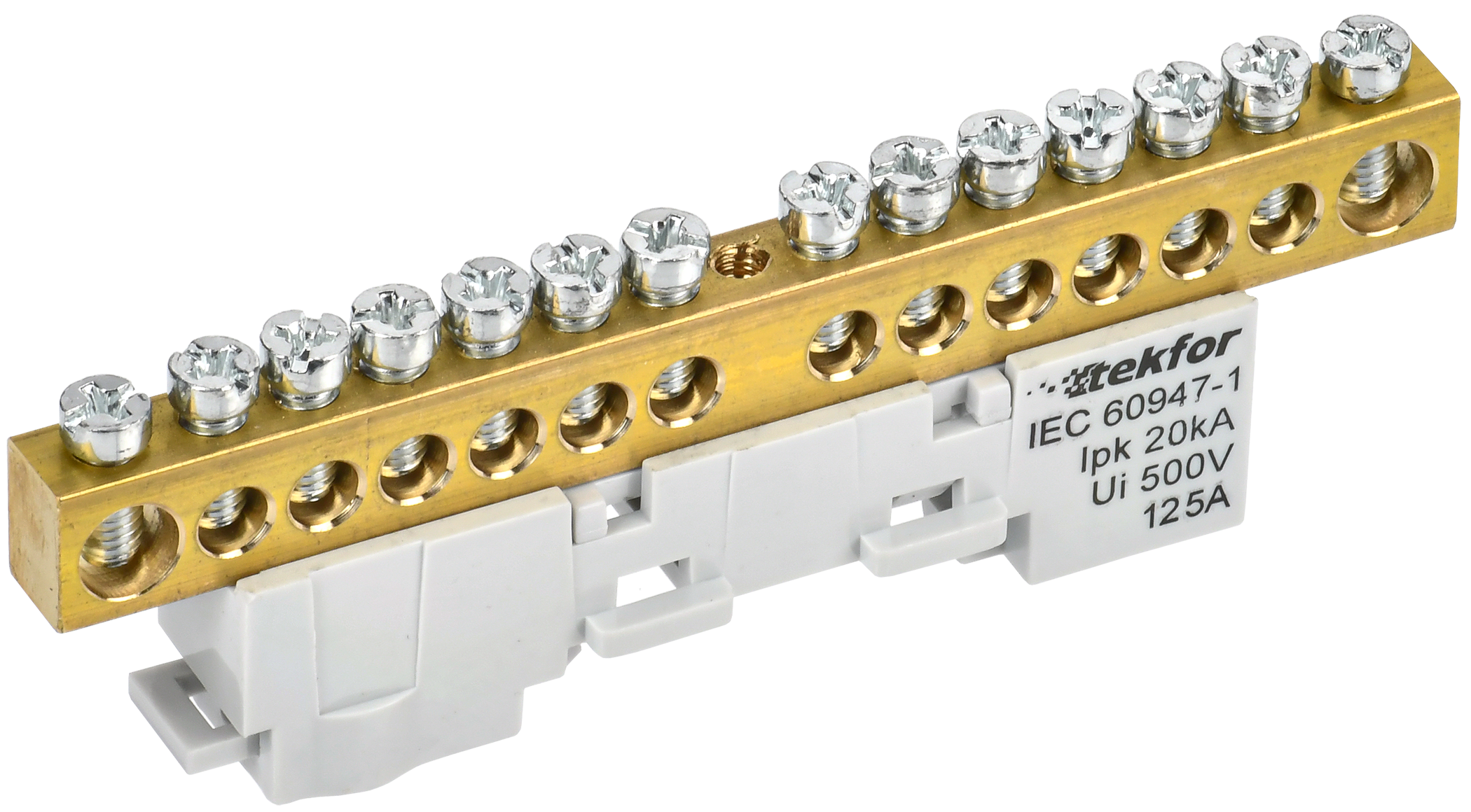 TEKFOR Шина L "фаза" неизолированная на универсальном держателе 8х12-14-Ср IEK TF-NN20-14-DL-K03