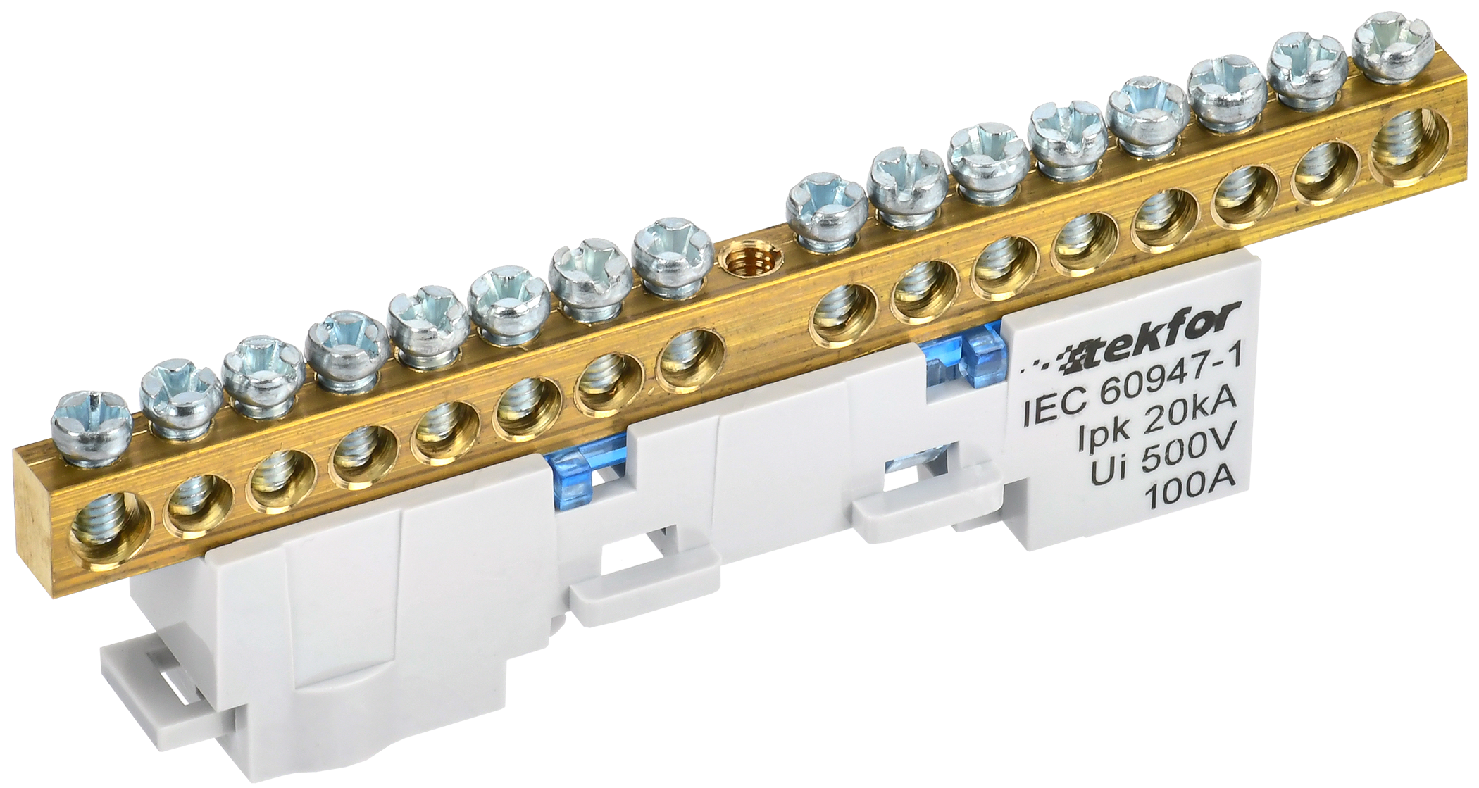 TEKFOR Шина N "ноль" неизолированная на универсальном держателе 6х9-16-С IEK TF-NN10-16-DL-K07