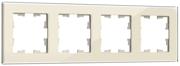 BRITE Рамка 4 -местная РУ-4-2-БрВа стекло ванильный IEK BR-M42-G-K10