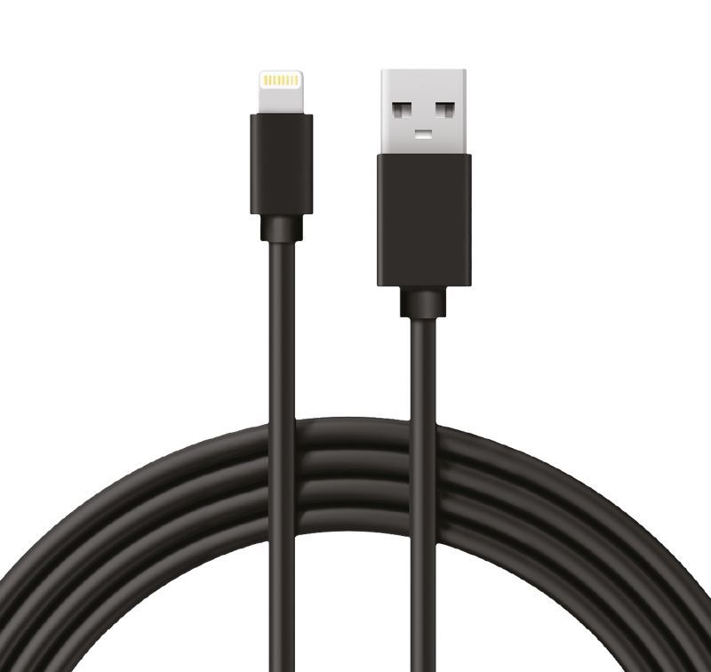 Кабель USB-A – Lightning для Apple, 2,1А, 1м, ПВХ, черный REXANT 18-7050
