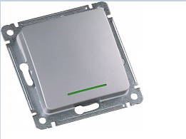 MASTER серебро Выключатель 1-кл. с подсветкой ВС10-412-06 ВС10-412-06