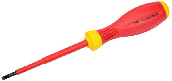 ARMA2L 3 Отвертка диэлектрическая SL4,0х100 K3 IEK A2L3-SC30-K3-SL-40-100