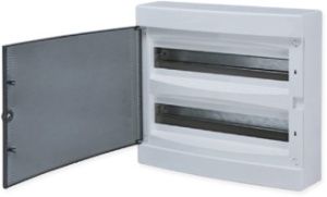 Щит распределительный навесной "Unix" прозрачная дверь 2х18 (36) модулей 361x396x112 IP40 ux-2x18-n