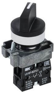 Переключатель LA167-BDF21 на 2 положения 1з черный IEK BSW20-BDF21-1-24-67-2-K02