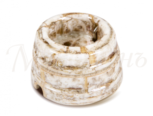 Розетка ретро фарфоровая , двухполюсная,с заземляющим контактом  (в комплекте с подъемной рамкой D7 GE70301-19