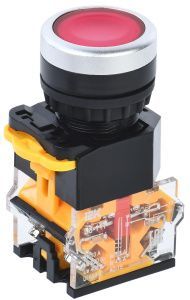 Кнопка управления D8-11T d=22мм 1з+1р с фиксацией красная IEK BBT30-11T-3-21-K04