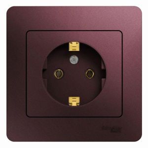 Розетка 1-м СП Glossa 16А IP20 250В с заземл. в сборе баклажан. SE GSL001142 454421