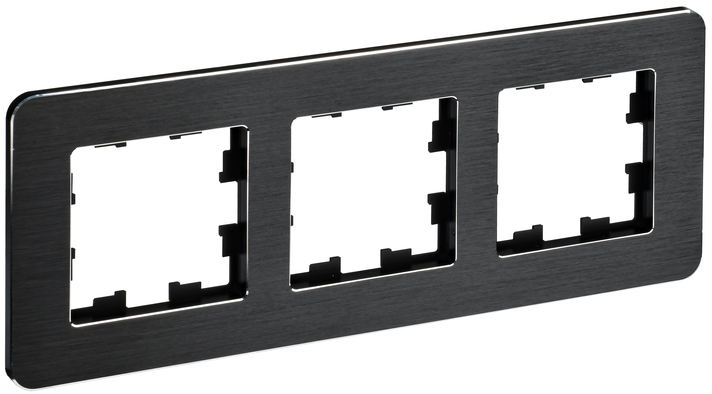 BRITE Рамка 3-местная РУ-3-1-Бр металл черный RE AL IEK
