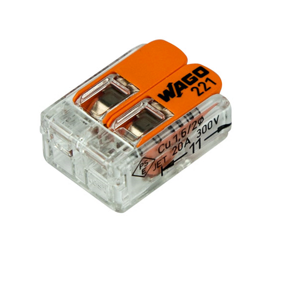 221-412 Универсальная компактная клемма 2-контактная до 4,0 мм² (100 шт./уп.)  WAGO 221-412