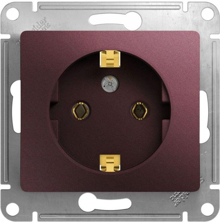 Розетка 1-м СП Glossa 16А IP20 250В с заземл. механизм баклажан. SE GSL001143