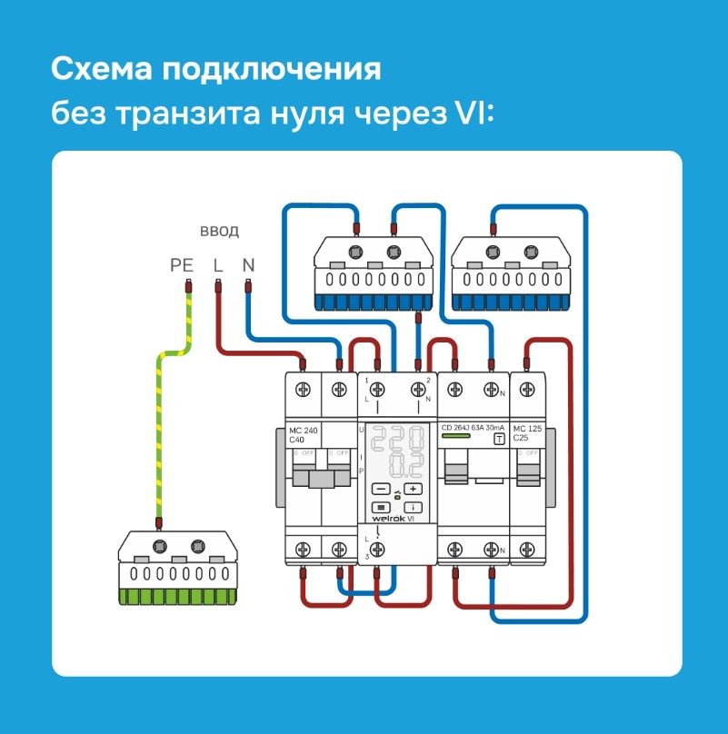 Реле напряжения с контролем тока welrok VI-63 red - Фото 7