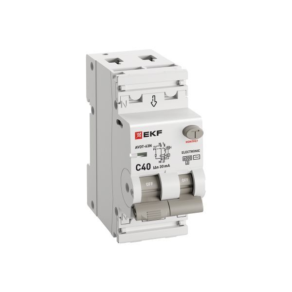 Диф. автомат АВДТ-63N 1P+N 40А (C) 30мА (AC) эл 6кА PROXIMA EKF - Фото 2