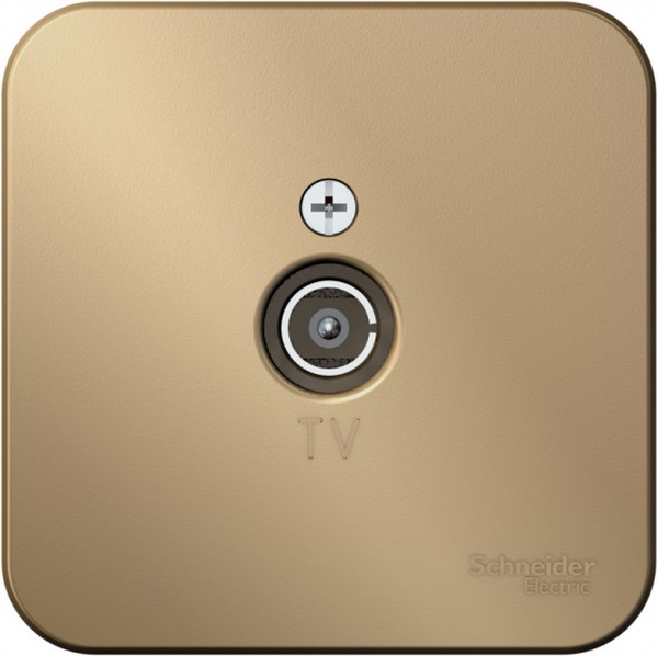 Розетка телевизионная TV ОП Blanca 16А 250В коннектор с изолир. пластиной титан SE BLNTA000014 - Фото 2