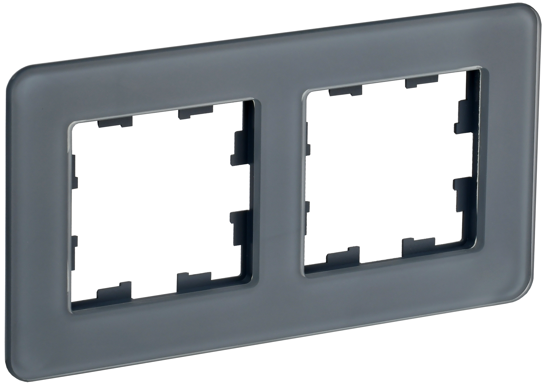 BRITE Рамка 2-местная РУ-2-2-Бр стекло графит RE IEK