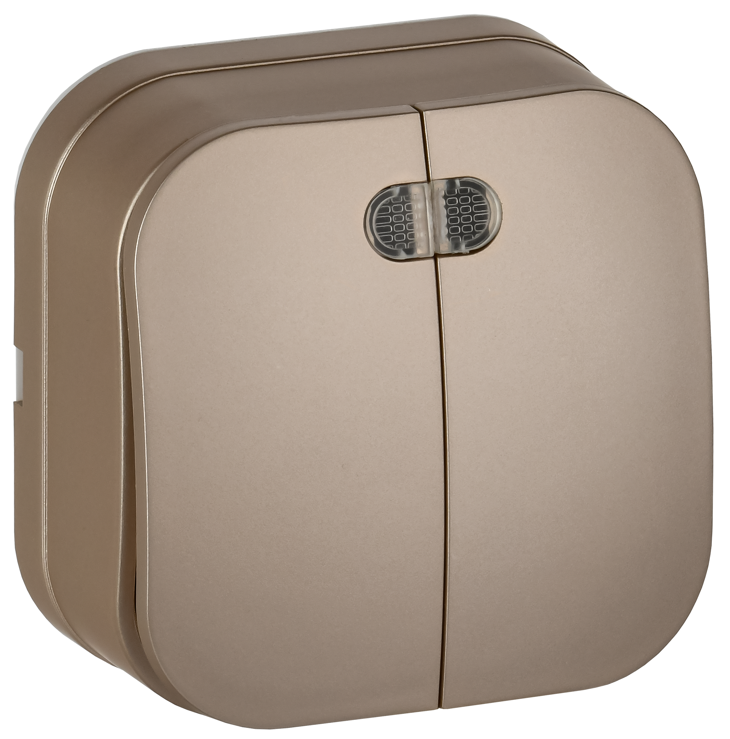 GLORY Выключатель 2-клавишный для открытой установки с индикацией 10А ВС20-2-1-ХШм шампань матовый IEK EVH21-K37M-10