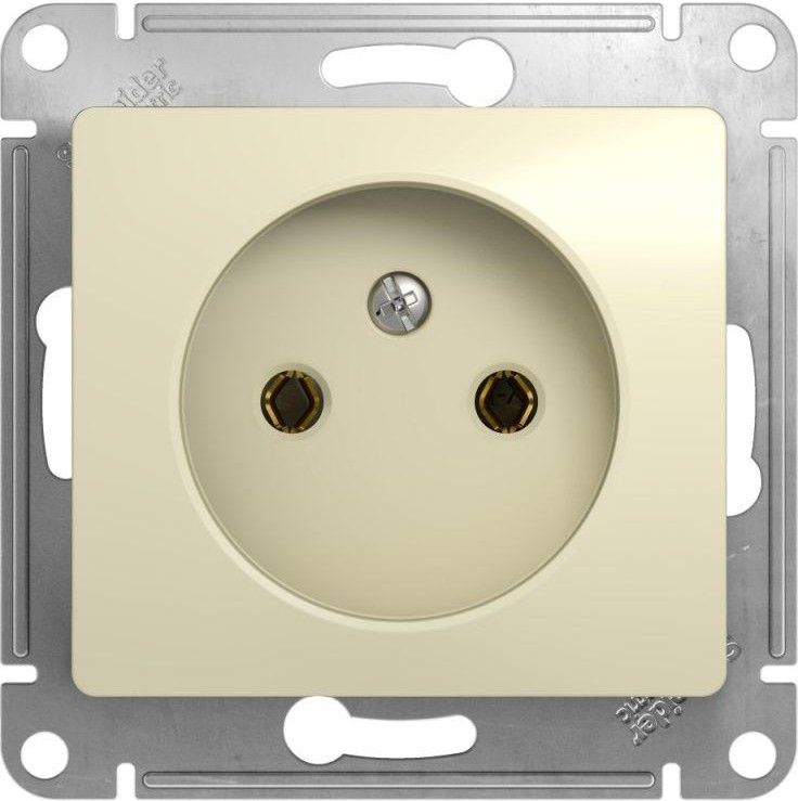 Розетка 1-м СП Glossa 16А IP20 без заземл. механизм беж. SE GSL000241