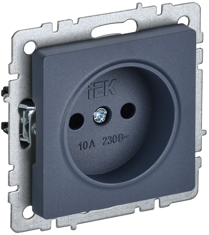 BRITE Розетка 1-местная без заземления без защитных шторок 10А РС10-1-0-БрМ маренго IEK BR-R10-10-K35