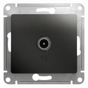 Розетка телевизионная TV Glossa коннектор механизм антрацит SE GSL000793 466245