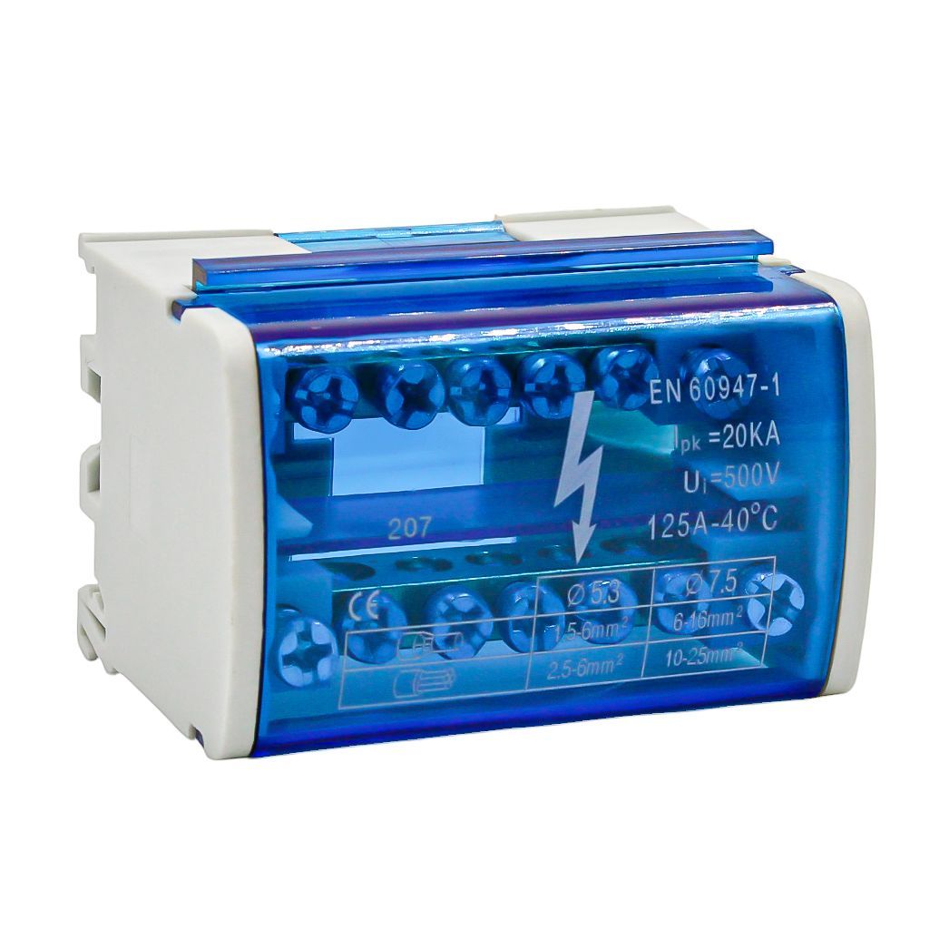 Шины на DIN-рейку в корпусе (кросс-модуль) 2х7 L+PEN AN0805-0001