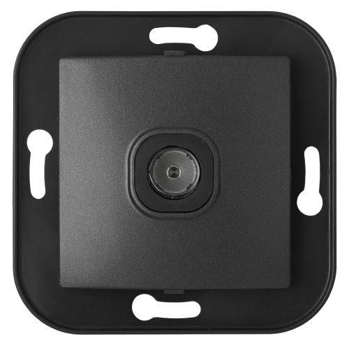 Розетка телевизионная скрытой установки (полимерный суппорт) ТР-047 графит