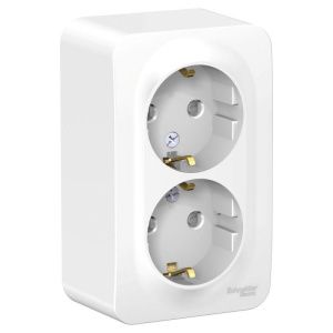 Розетка 2-м ОП Blanca 16А IP20 250В с заземл. защ. шторки бел. SE BLNRA011201 1210434