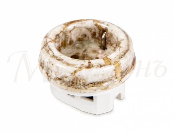 Розетка ретро фарфоровая , двухполюсная, с заземляющим контактом  ((D70x20,16А, 250В, IP20, без подъ