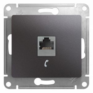 Розетка телефонная 1-м Glossa RJ11 механизм графит SE GSL001381T 463593