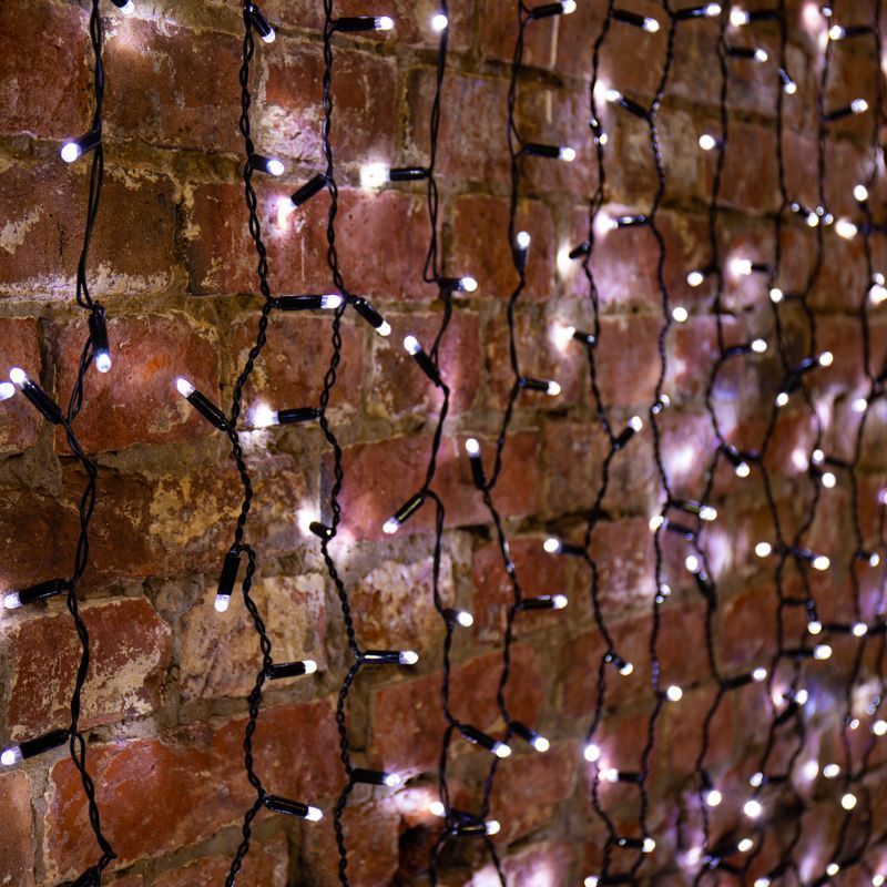 Гирлянда светодиодная Занавес 2х3м 760 LED БЕЛЫЙ черный ПВХ IP65 постоянное свечение 230В блок в комплекте NEON-NIGHT 235-145