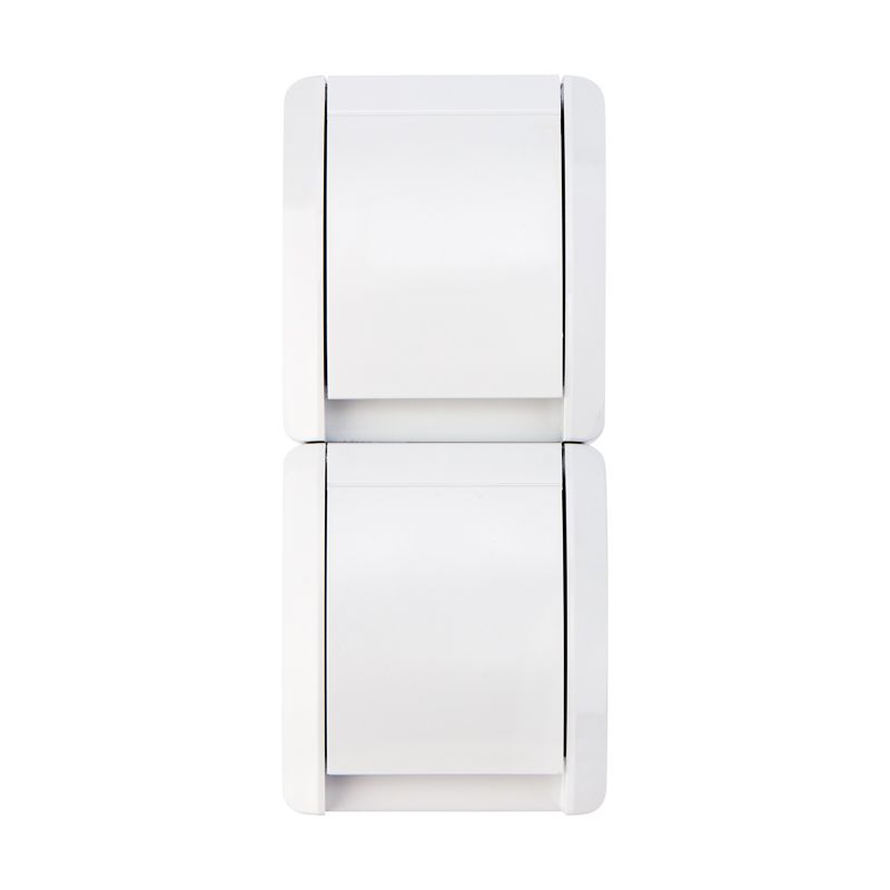 Блок вертикальный 2 розетки (керамика) INDUSTRIAL IP54 с/з, о/у, белый KRANZ - Фото 4