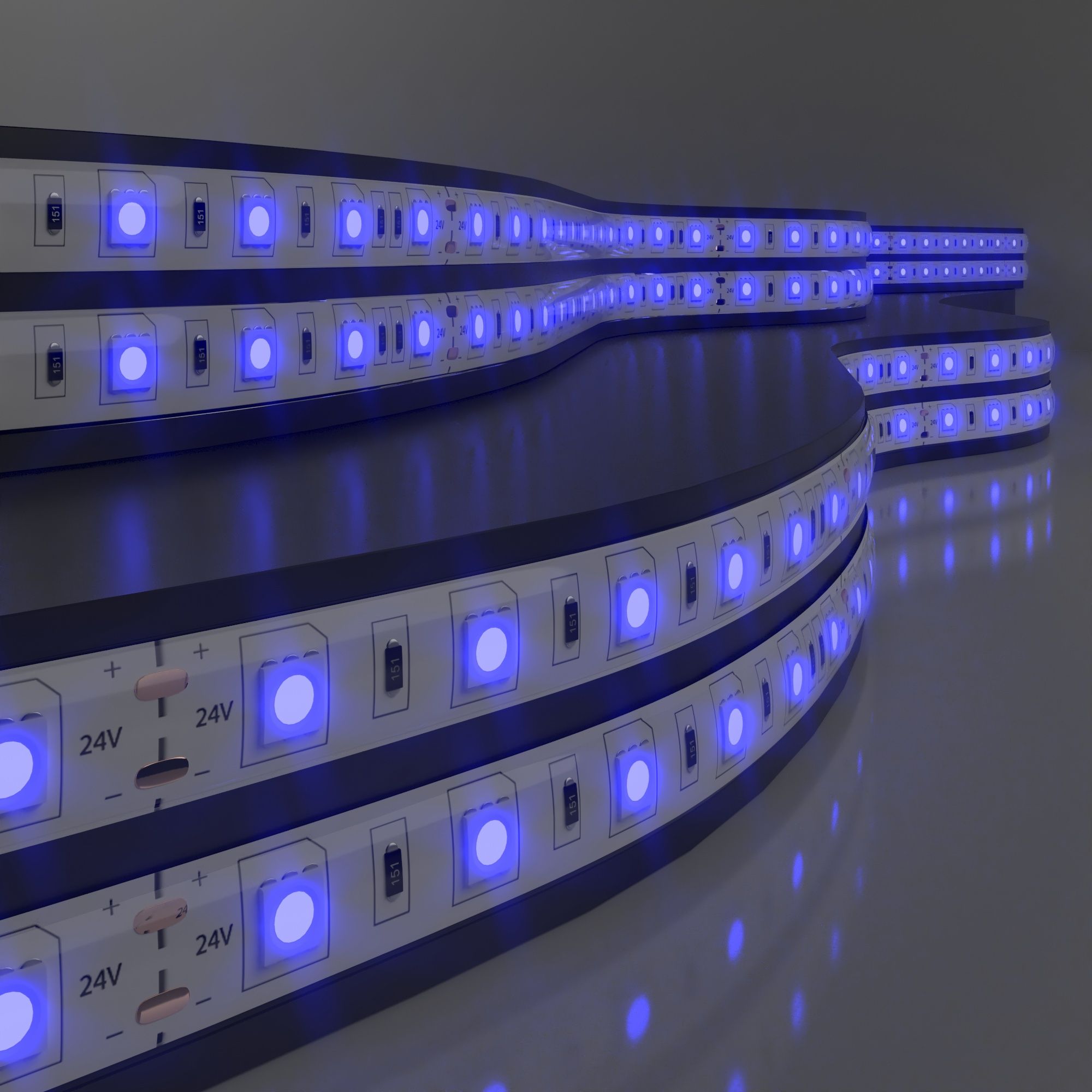 Лента светодиодная 24V 14,4W 60Led 5050 IP20 синий, 5м Elektrostandard