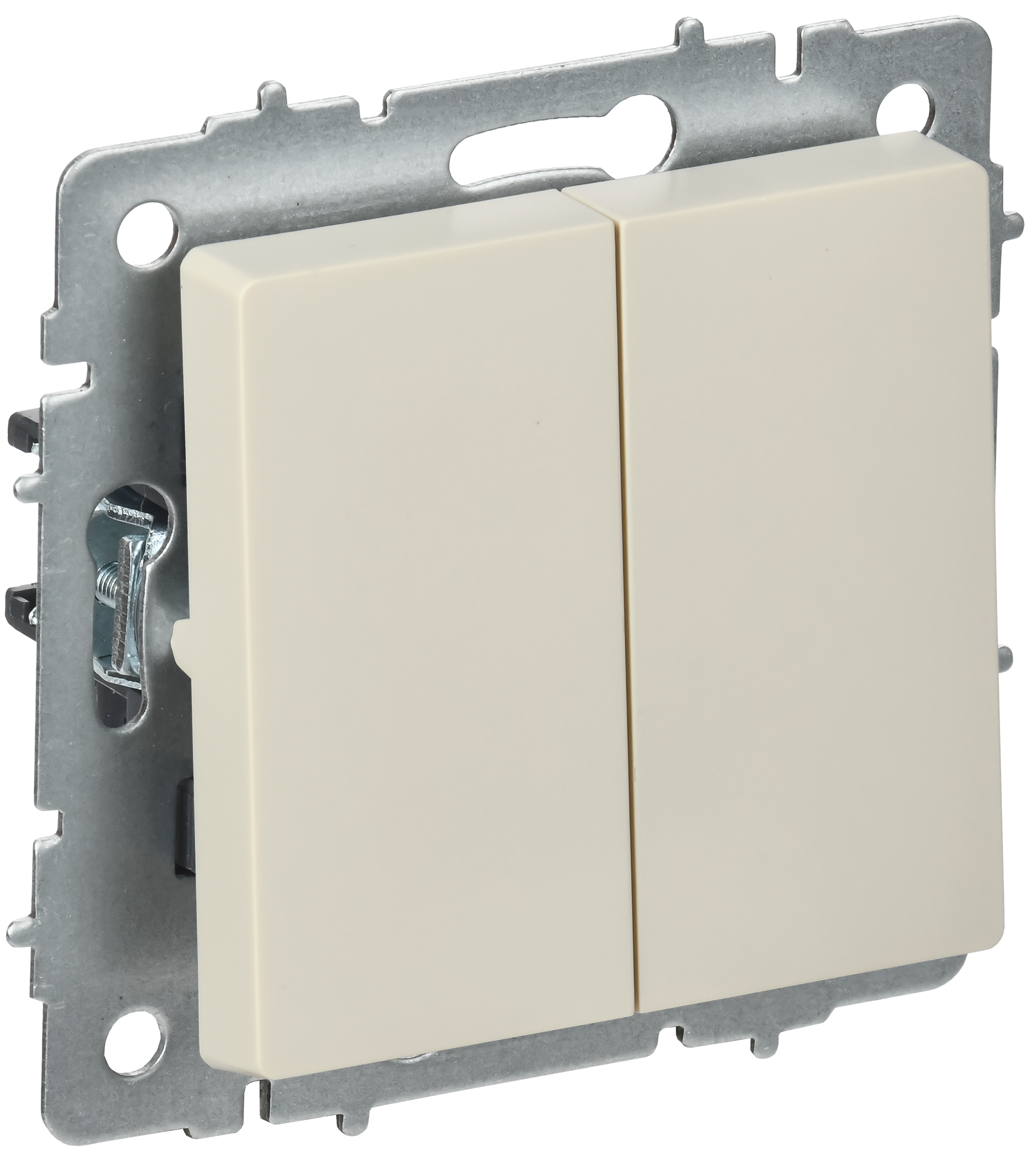 BRITE Выключатель 2-клавишный перекрестный 10А ВС10-2-3-БрКр бежевый IEK BR-V23-0-10-K10