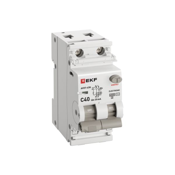 Диф. автомат АВДТ-63N 1P+N 40А (C) 30мА (AC) эл 6кА PROXIMA EKF - Фото 3