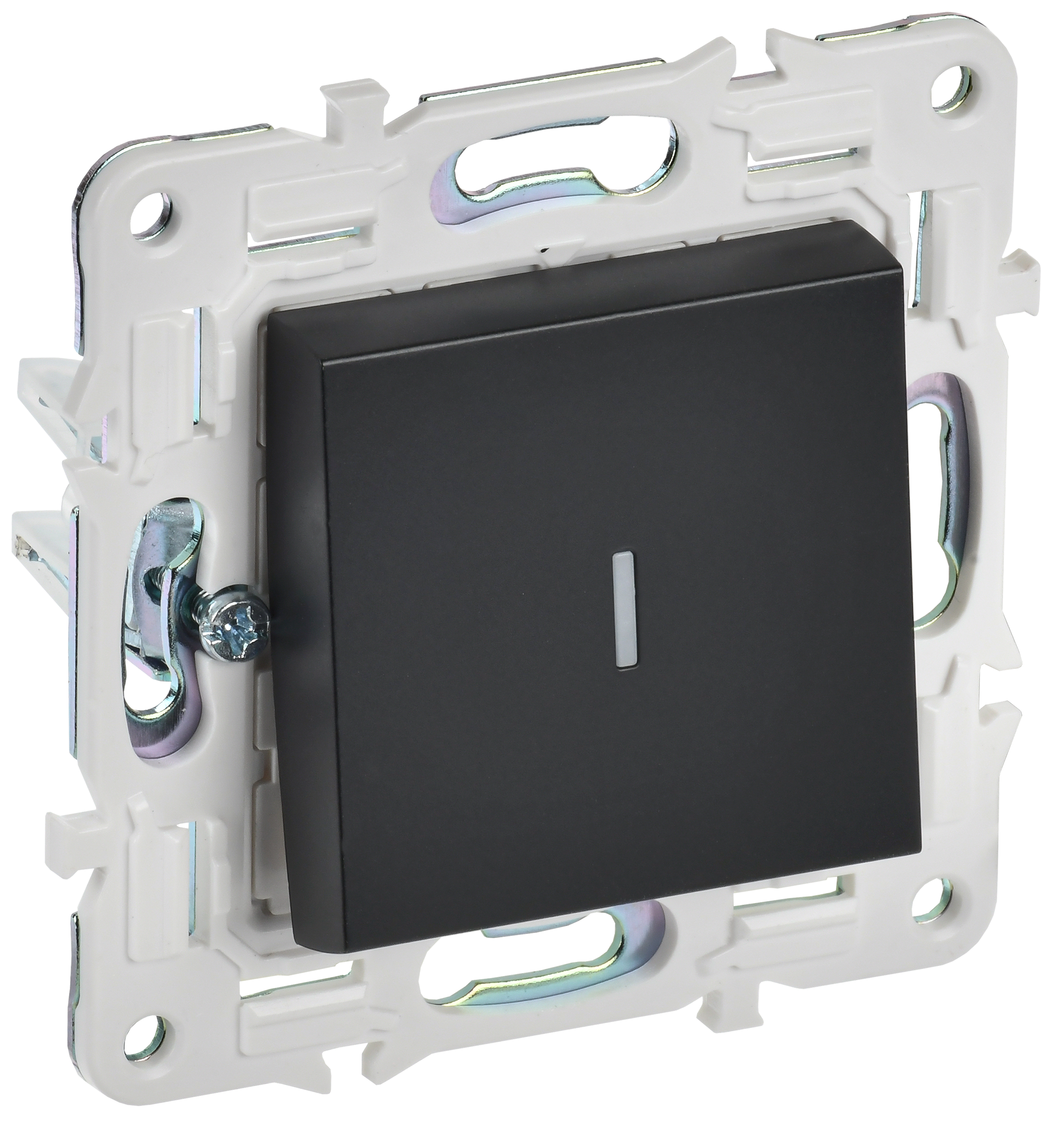 SKANDY Выключатель 1-клавишный с индикацией 10А SK-V07Bl черный IEK SK-V10-1-10-K02