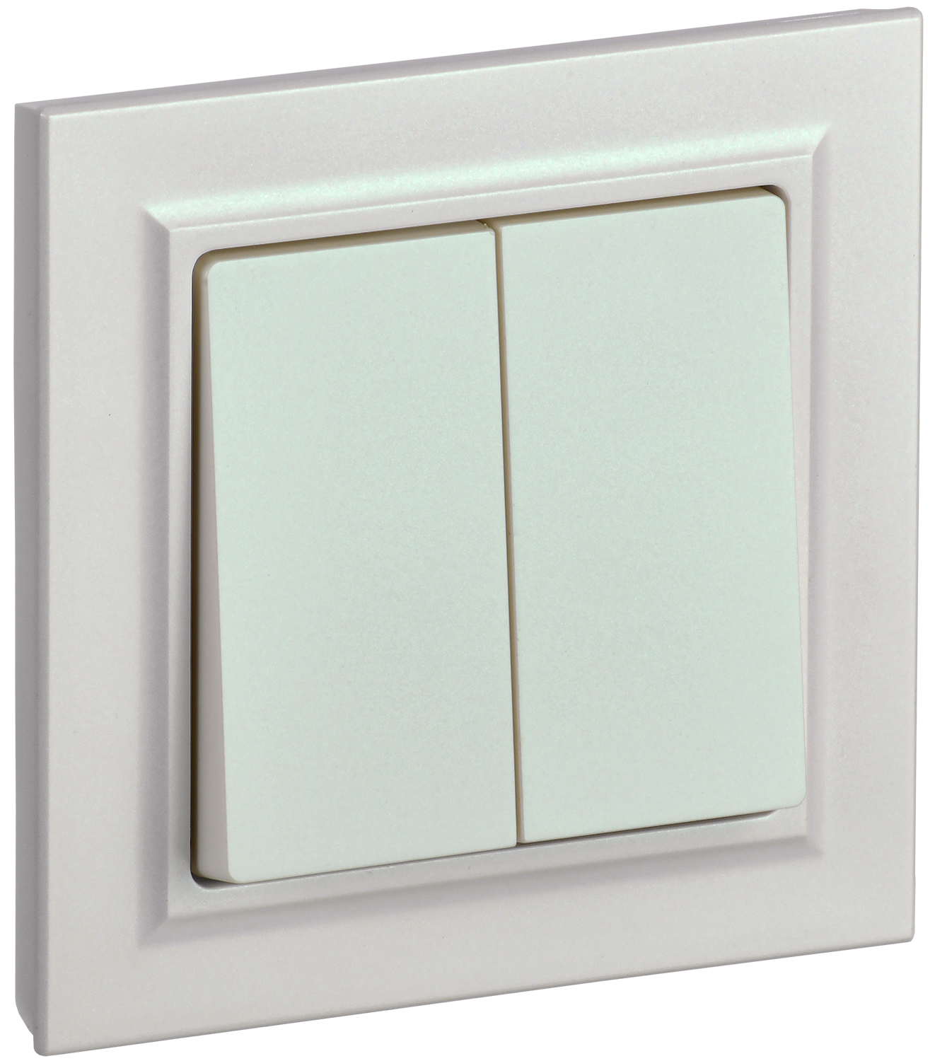 BRITE Выключатель 2-клавишный 10А в сборе ВСР10-2-0-БрЖ жемчуг IEK BR-V20-0-10-K36-F