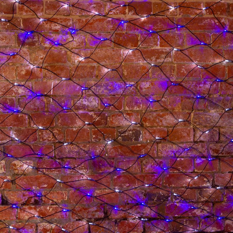 Гирлянда светодиодная Сеть 2,5х2,5м 432 LED БЕЛЫЙ/СИНИЙ черный ПВХ IP65 постоянное свечение 230В блок в комплекте NEON-NIGHT 215-032