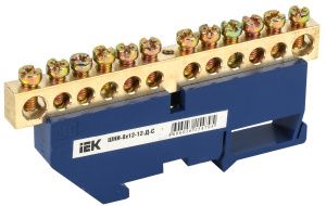 Шина N "ноль" на DIN-изол ШНИ-8х12-12-Д-С IEK YNN10-812-12D-K07